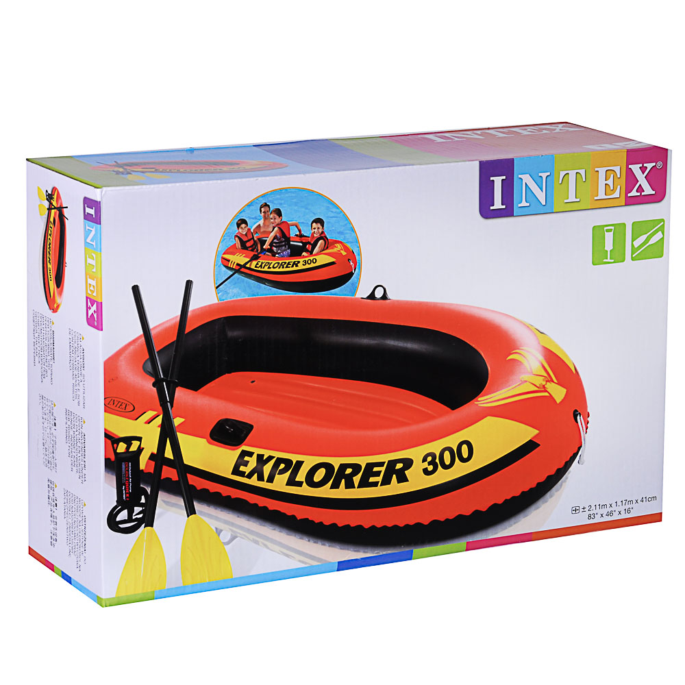 Лодка надувная INTEX Explorer 300, 211x117x41 см, до 186 кг, насос/весла от 6 лет, 58332 - #3