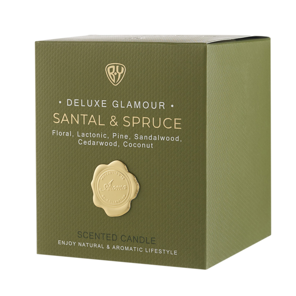 BY Свеча ароматизированная Deluxe Glamour, 200гр. Santal & Spruce - #7