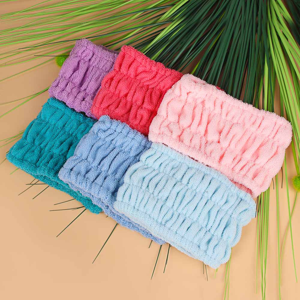 ЮL Повязка на голову для косметических процедур, п/обхват 18см, ширина 10см, полиэстер, 6 цветов - #1