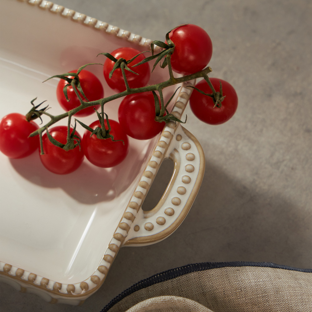 BY COLLECTION Форма для запекания и сервировки прямоугол.с ручками, керамика, 26,5х15х5,5см, бел. - #12