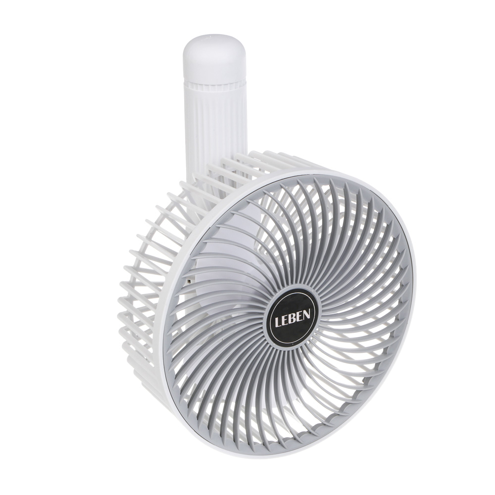 Вентилятор настольный тм LEBEN 3.7в/300мАч, диаметр лопастей 16см, USB-кабель, белый - #8