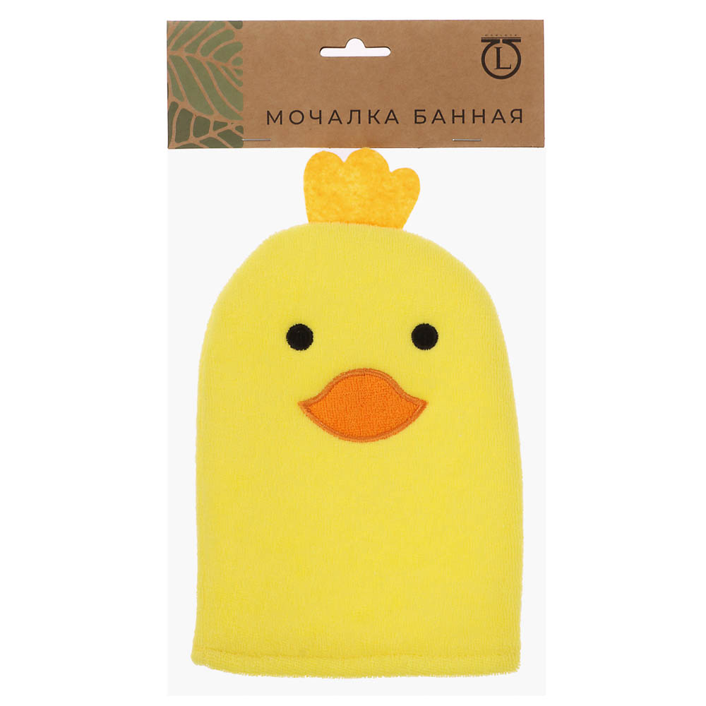 ЮL Мочалка рукавичка для ванны и душа в виде зверюшек, полиэстер, 18х13см, 3 дизайна, МС24-08 - #22