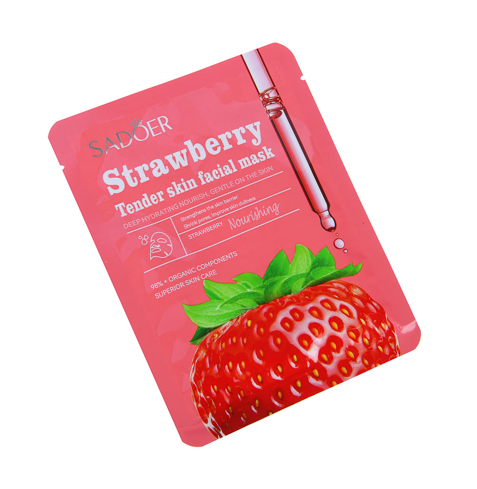 SADOER Маска тканевая увлажняющая, 25 гр, клубника - #2