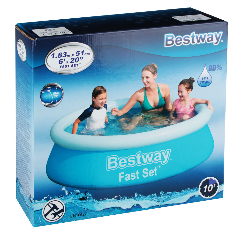 Бассейн надувной Bestway "Fast Set", 183x51 см - #3