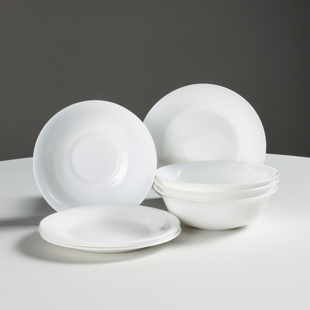 MILLIMI Набор столовой посуды 8пр (тарелка 17,5см - 4шт., салатник 16,5см - 4шт.), опаловое стекло - #5