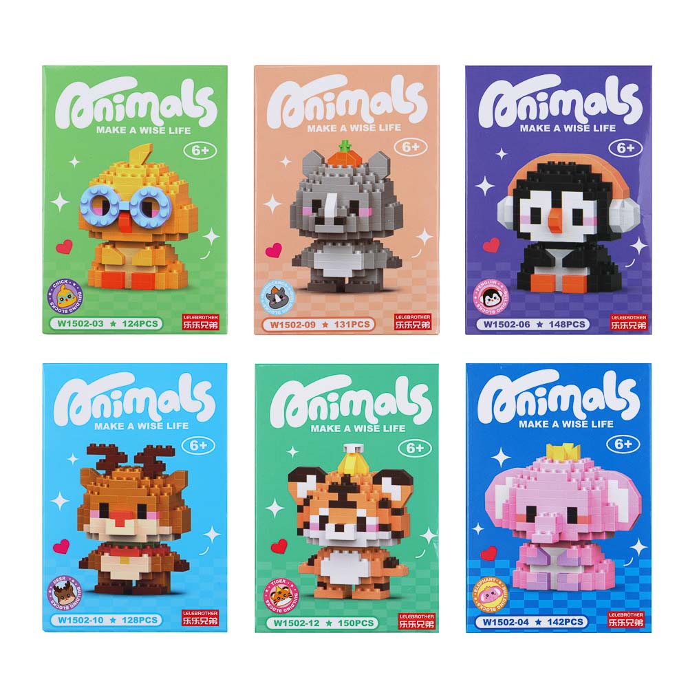 Конструктор мини 3D "Зверюшики", ABS, 7,8х4,1х11,3см, 6 видов - #2