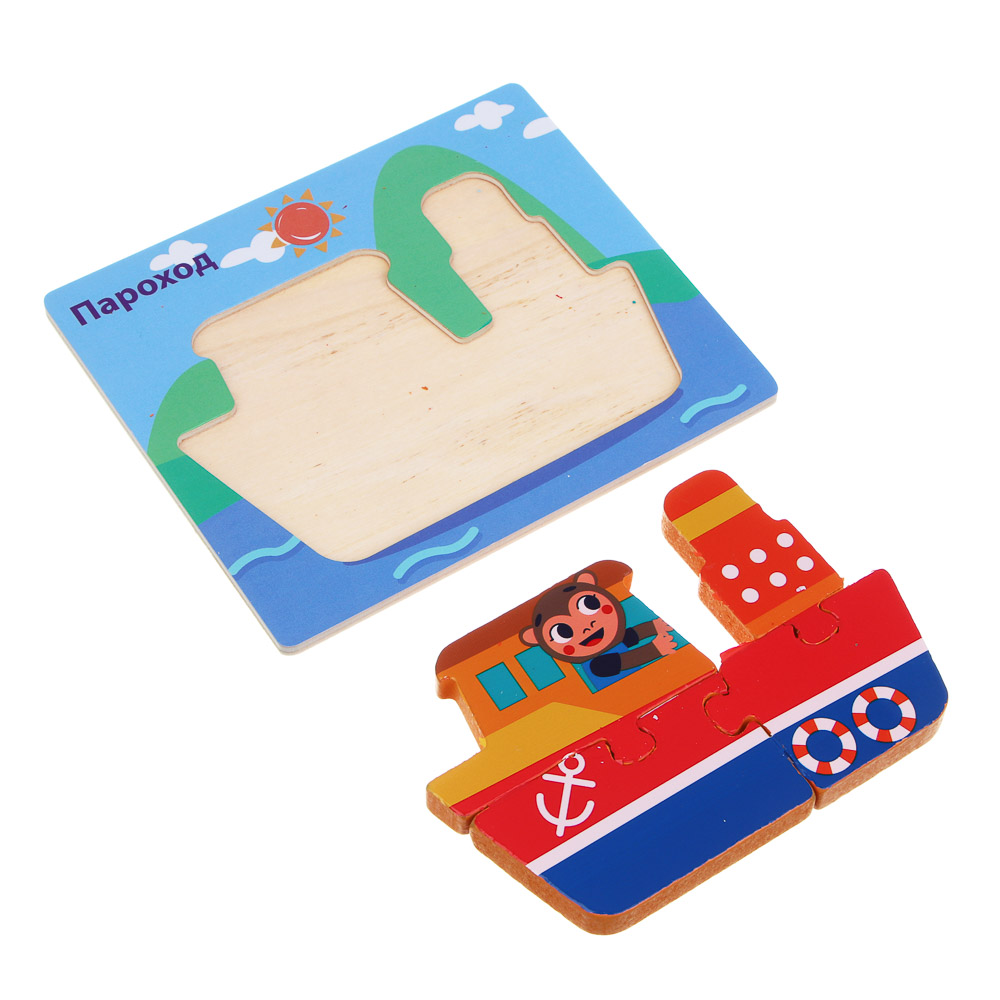 ИГРОЛЕНД Пазлы деревянные развивающие для малышей, 13х11см, 4 дизайнов, дерево - #5