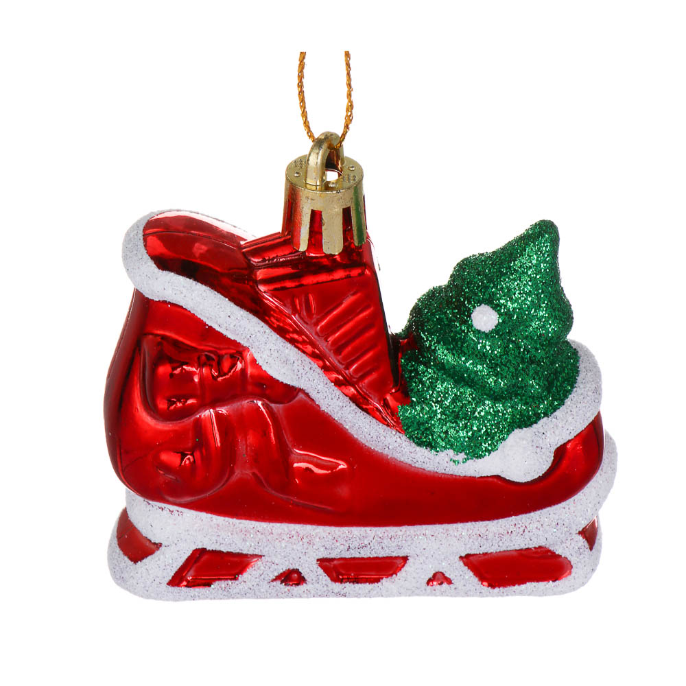 СНОУ БУМ Набор декоративных украшений "Сани" 2шт, 6,5x2,5x6,5см, пластик, арт.3 - #3