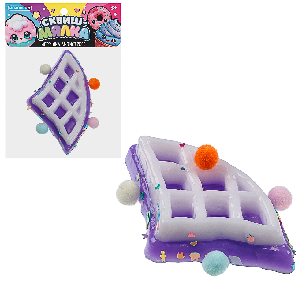 ИГРОЛЕНД Игрушка антистресс сквиш-мялка "Сладости" 5х5 см, TPR, ПЭ, 8 дизайнов - #1
