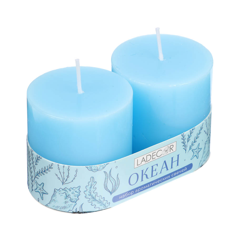 LADECOR Набор свечей, 2 шт, 5x5 см, парафин, 6 цветов - #18