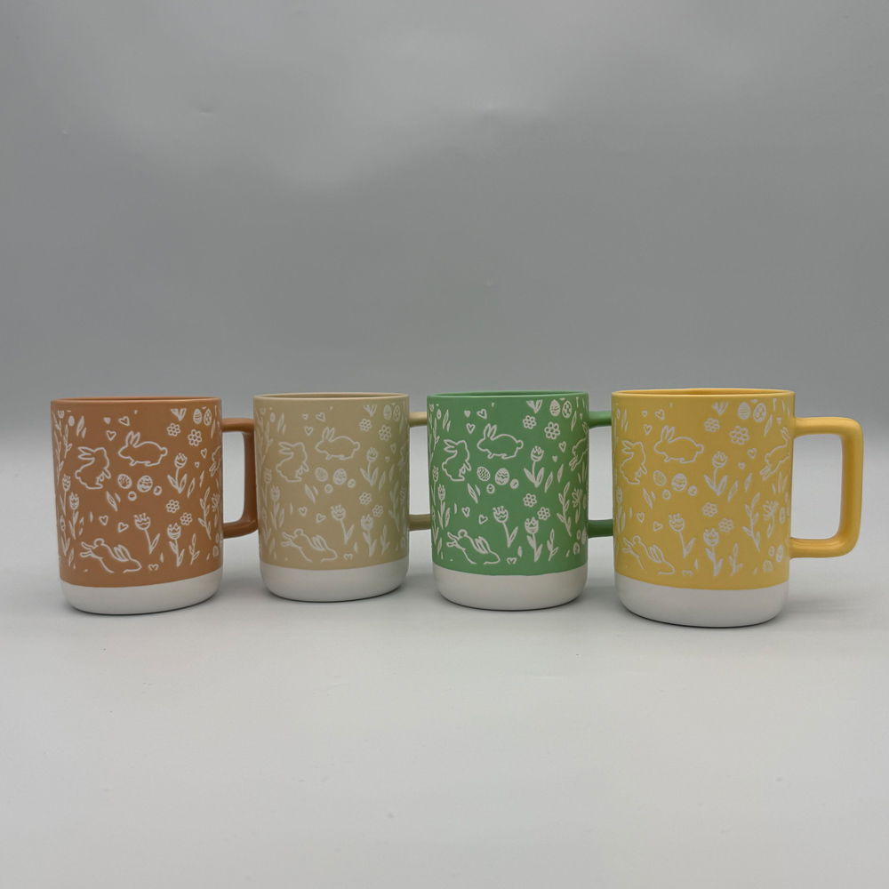 Кружка Весна тм MILLIMI, 385мл, 4 цвета, фарфор - #1
