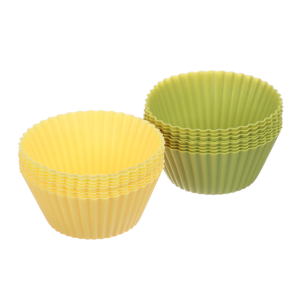 VETTA Набор форм силиконовых 16шт, 6,5x3,3см, "Кекс", 3 цвета - #1