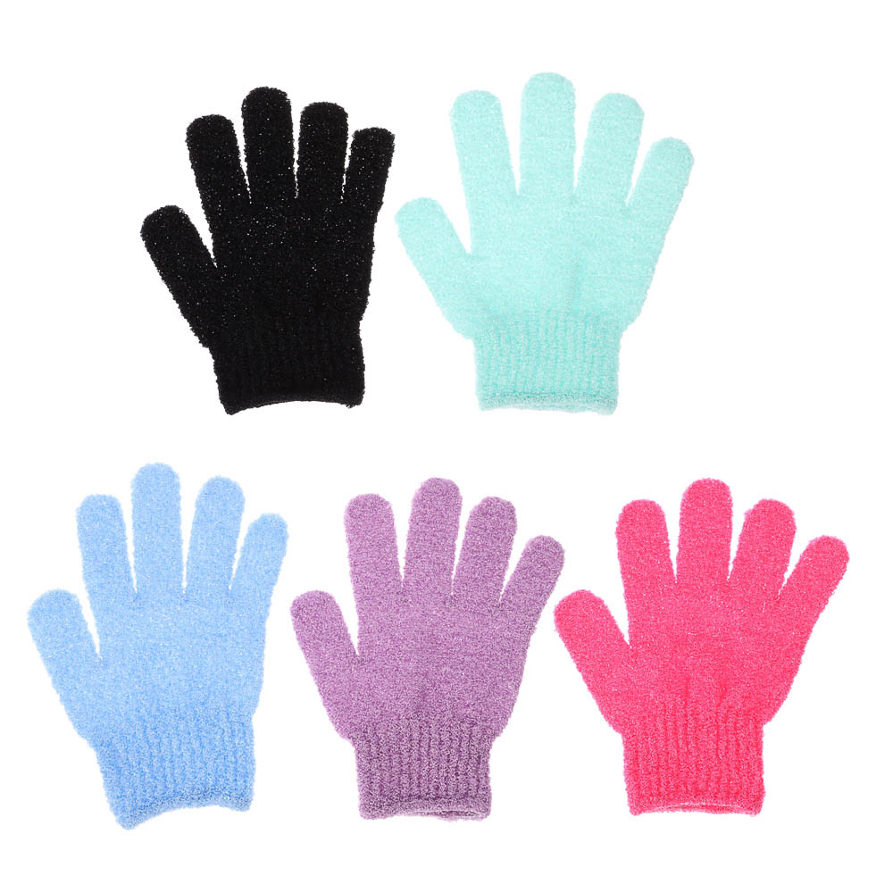 Мочалка перчатка тм ЮL с отшелушивающим эффектом, полиэстер, 18см, 5 цветов, МС24-06 - #1