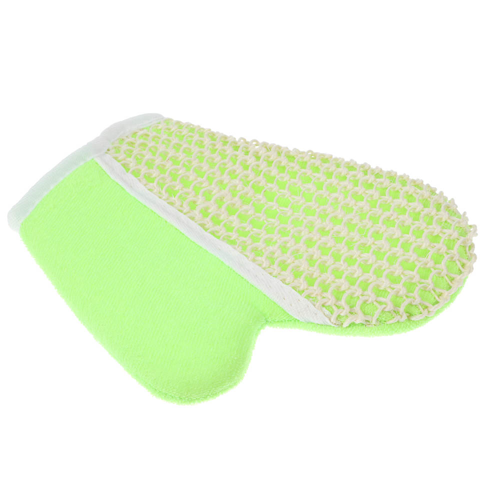 ЮL Мочалка варежка банная, сизаль, полиэстер, поролон, 21,5х18см, 3 цвета, МЭ24-02 - #9