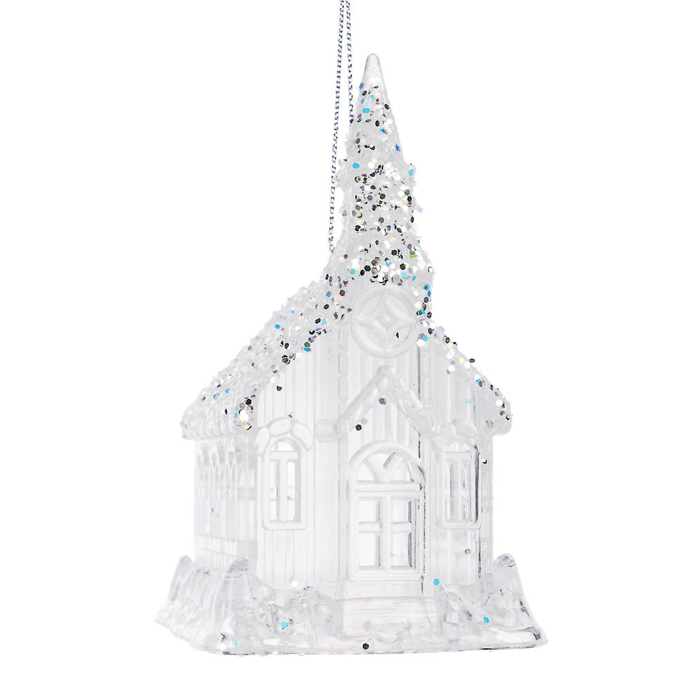 СНОУ БУМ Подвеска декоративная "Дом" 7.5x6x10 см, акрил, глиттер - #2