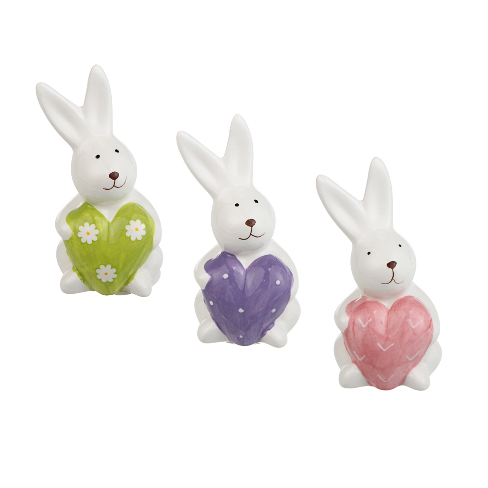 Фигурка тм LADECOR "Кролик с сердцем" 6x6x10,5 см, 3 вида - #1