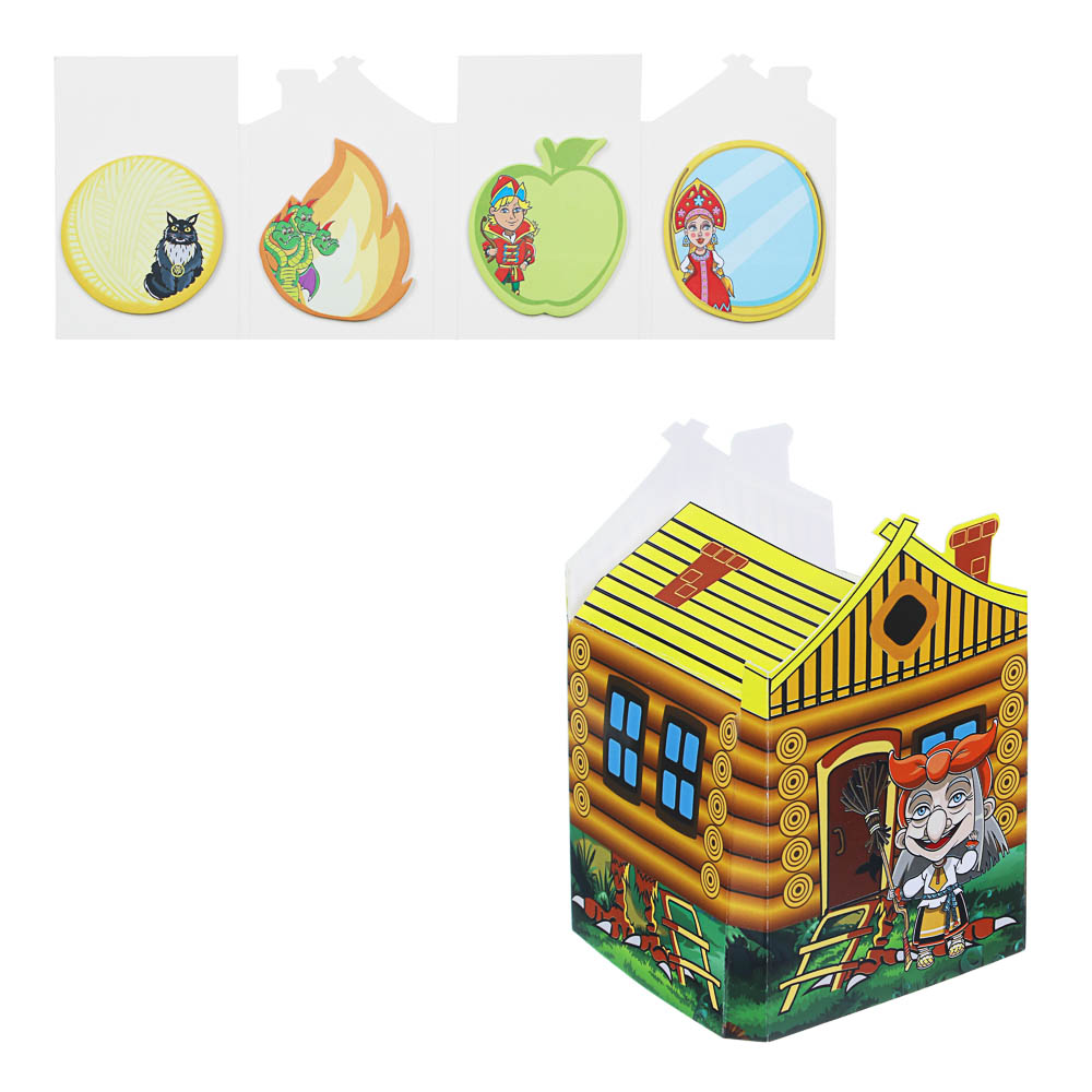 BY Сказки Набор фигурных блоков с липким слоем: 4х20л., цв.печать, складная жесткая подложка "Домик" - #1