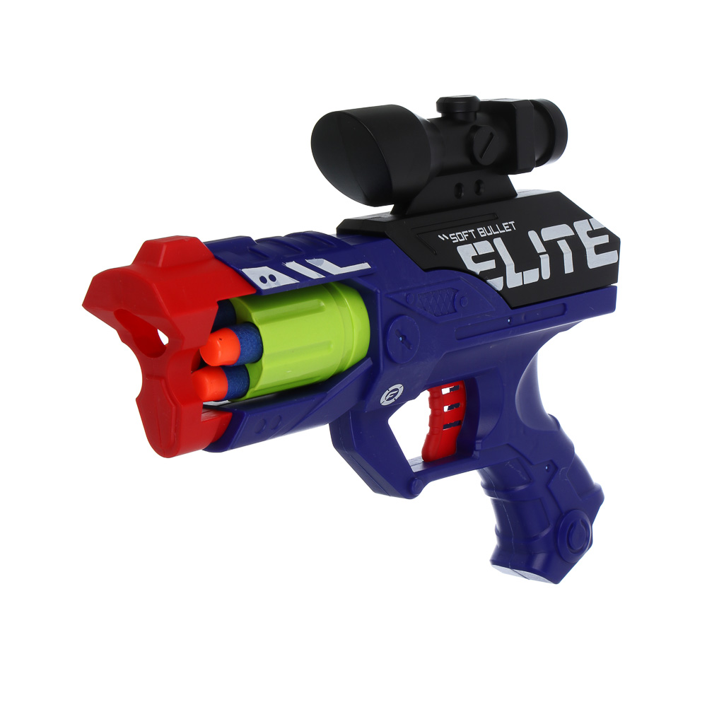 ИГРОЛЕНД Бластер "Меткий выстрел" с мягкими пулями, 12 пуль, ABS, 25х20х8 см, 2 дизайна - #4