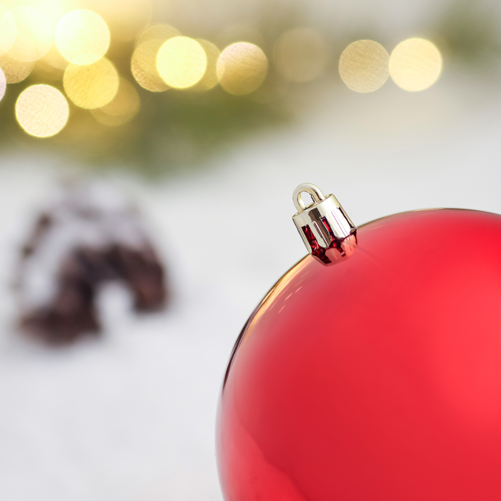 СНОУ БУМ Шар 10см пластик, красный - #4