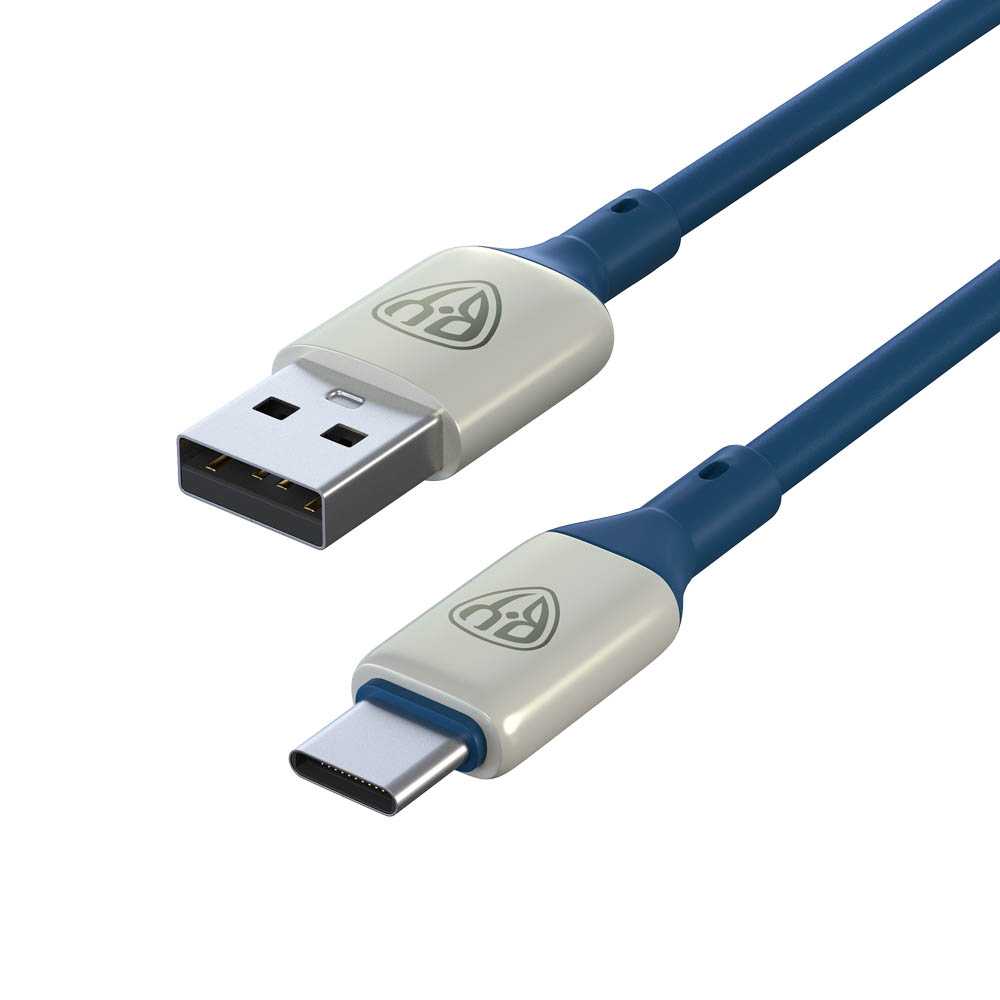 BY Кабель для зарядки Space Cable Pro Type-C, 1м, Быстрая зарядка QC3.0, штекер металл, синий - #4