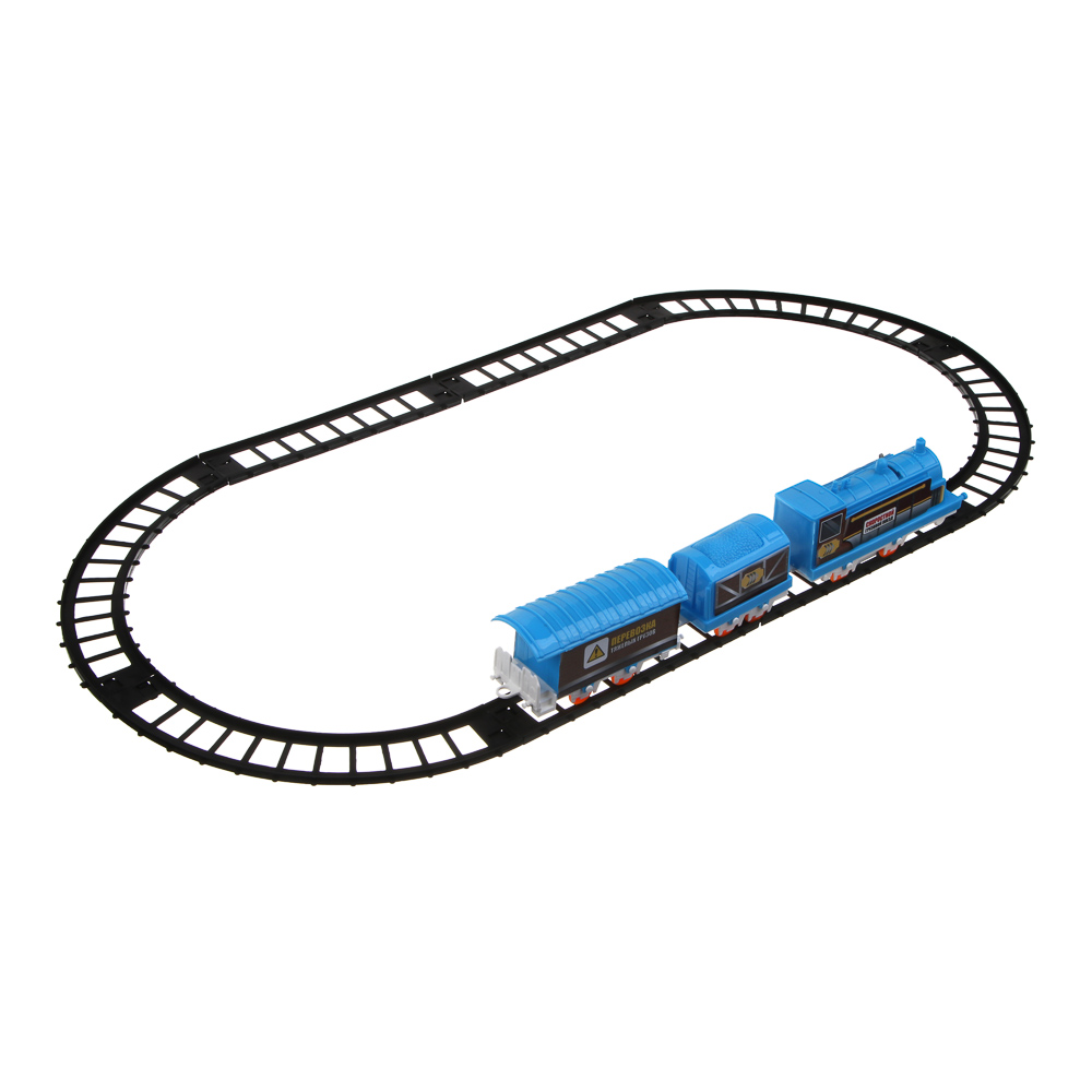 ИГРОЛЕНД Железная дорога "Грузовой поезд", движение, 1хАА, пластик, 25х25х4 см, 4 дизайна - #8