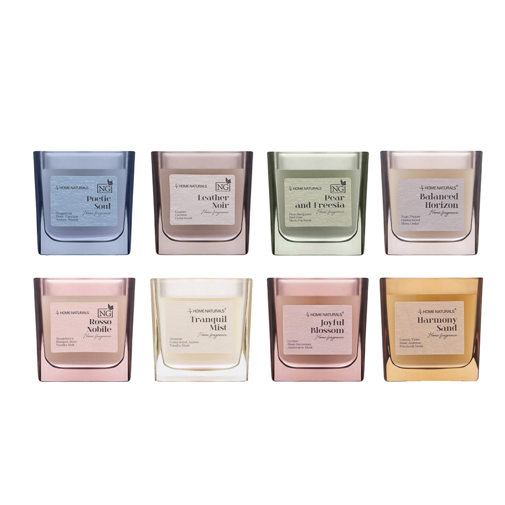 NEW GALAXY Свеча ароматизированная Home Naturals, poetic soul, rosso nobile,leather noir,pear&freesi - #1