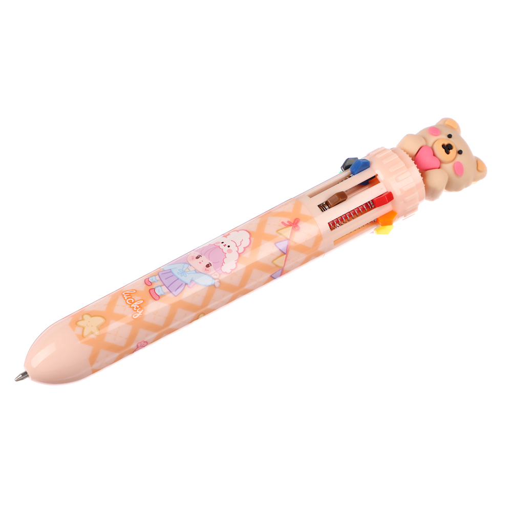 ClipStudio Ручка шариковая 10-цветная,фигурный наконечник, 0,7мм,пластик,корпус 14,7 см, 2 дизайна - #3