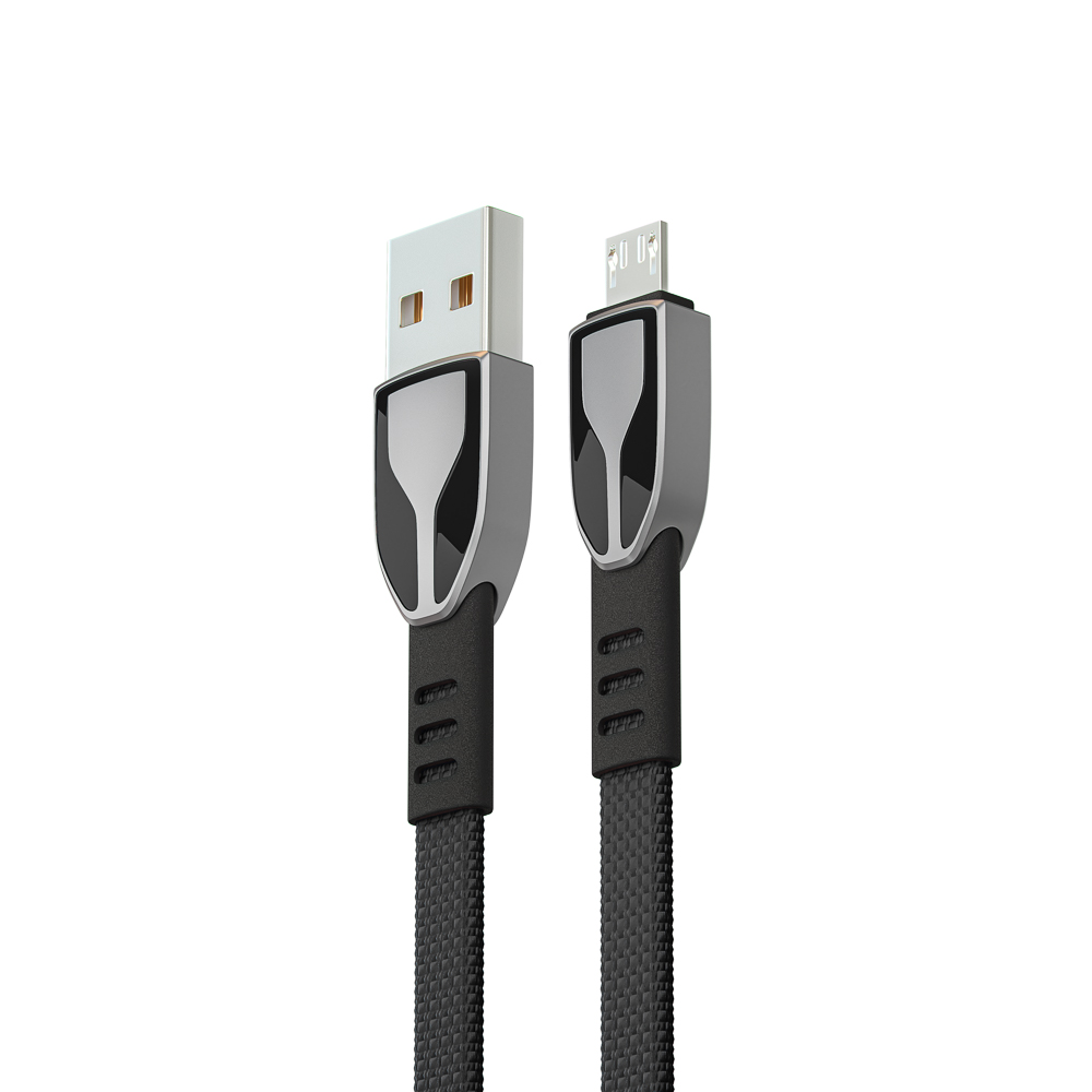 BY Кабель для зарядки Графика Micro USB, 1м, Быстрая зарядка QC3.0, штекер металл, черный - #3