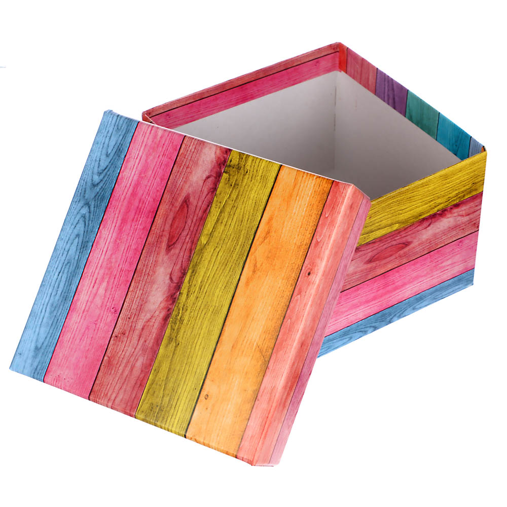 Набор квадратных коробок 5 в 1 "Кантри" (12x12x9 - 6x6x3 см) ПП-3353, бумага - #4