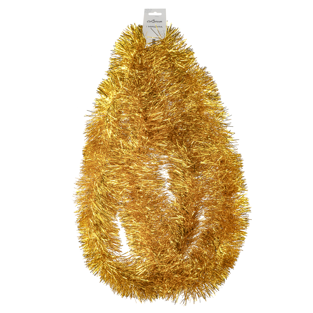 СНОУ БУМ Мишура Норка 9x200см, ПЭТ, золото - #3