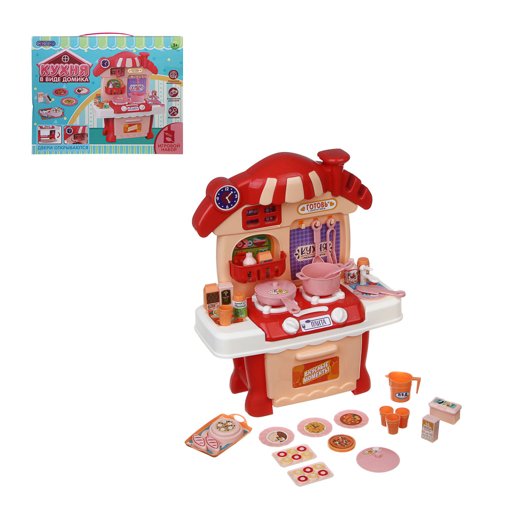 ИГРОЛЕНД Игровой набор Кухня сборная в виде домика, PP, картон, 33х6х26 см, 2 цвета - #1