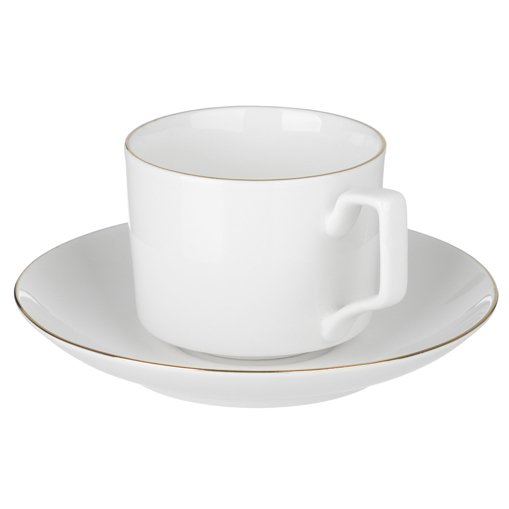 Набор чайный 2 пр., 240мл, MILLIMI, белый с золотой отводкой, фарфор - #2