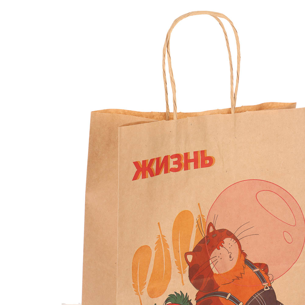 Пакет подарочный с кручеными ручками 24х14х30см, "Попугай Кеша. На чиле", в ассортименте - #3