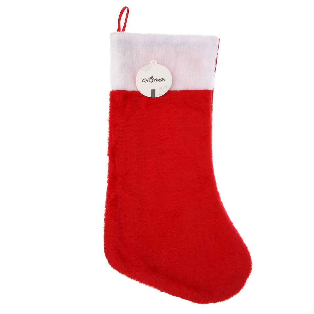 СНОУ БУМ Носок декоративный новогодний, 25x46 см, полиэстер, красный - #6
