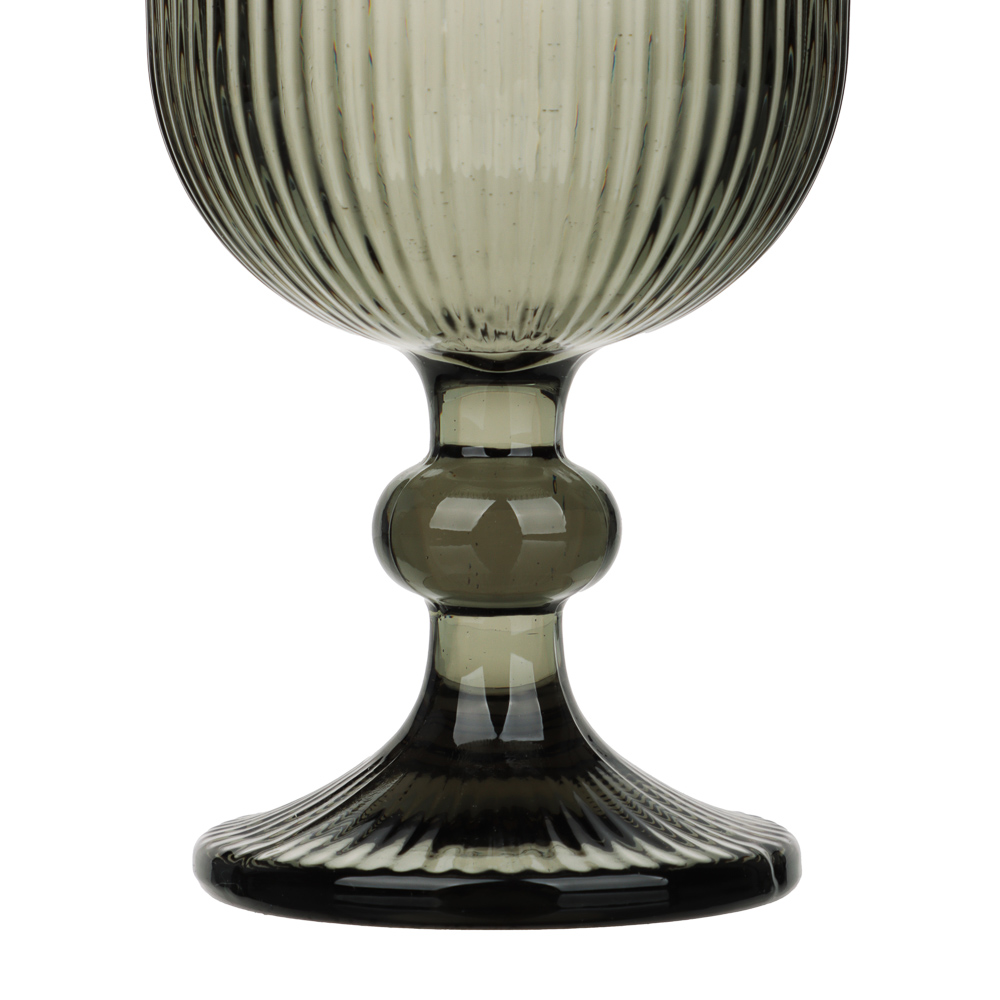 MILLIMI Бокал для вина Грея, 240мл, стекло, серый, рифленый - #4