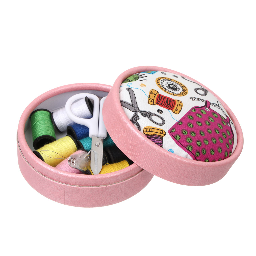 Набор швейных принадлежностей в круглом корпусе, d8,5х4,5см, 21 предмет, 2 дизайна - #3