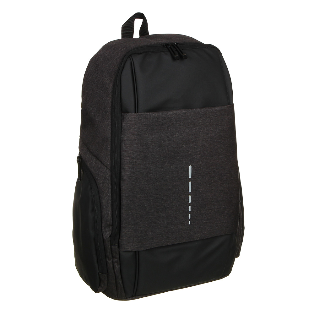Рюкзак универсальный 48x33x15см, 1 отд, 2 карм., отделка прорезин.матер., вых.USB/наушн., ПЭ, черный - #2