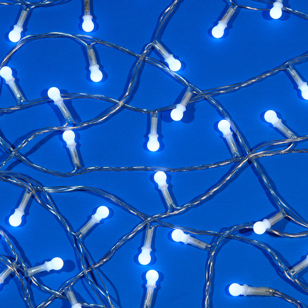 СНОУ БУМ Гирлянда эл. вьюн 10м, 100LED, белый, 8 режимов, ПВХ прозрачный, 220В - #6