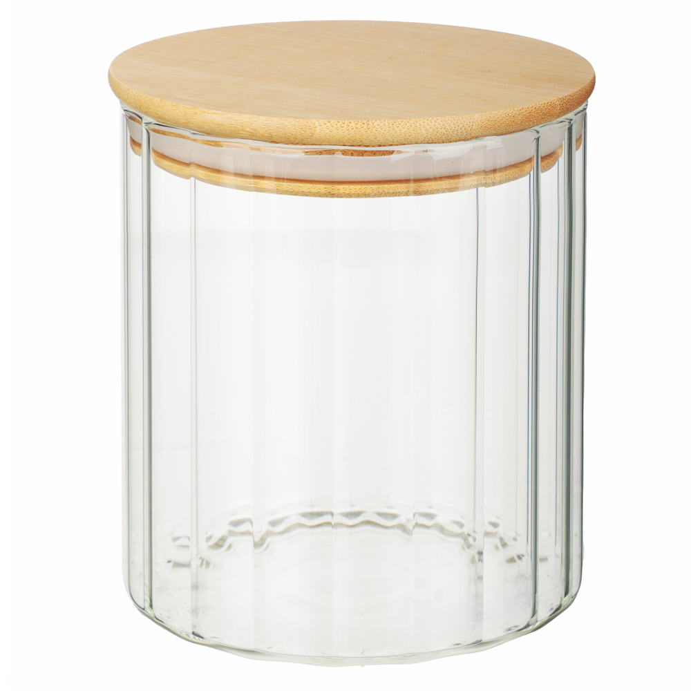 VETTA ЭКО Грани Банка для хранения 700мл, 11х10см, стекло, бамбук - #1
