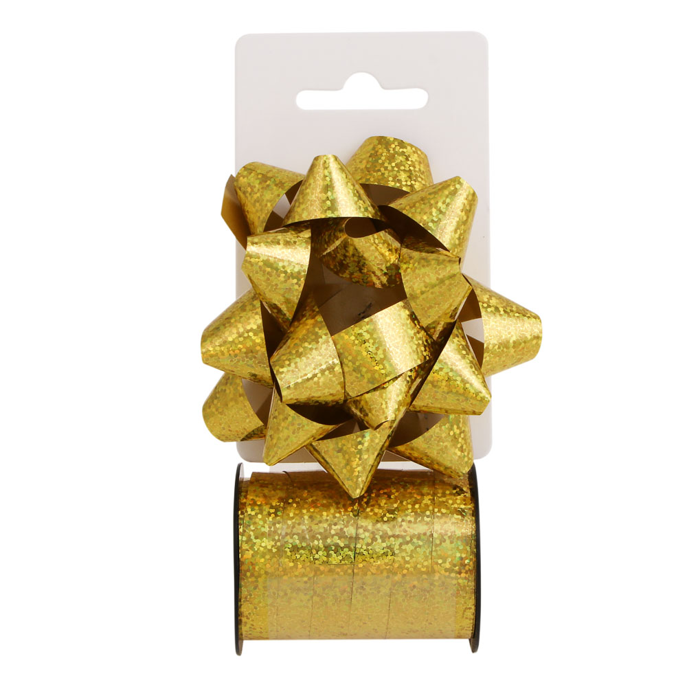 Бант шар тм Fntastic с лентой на подложке, бант 10 см, лента 10 м, ПП, 6 диз. - #9