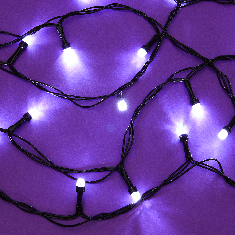 СНОУ БУМ Гирлянда эл. вьюн 10м, 100LED, "Алмазная" насадка, белый, 8 режимов, ПВХ черный, 220В - #1