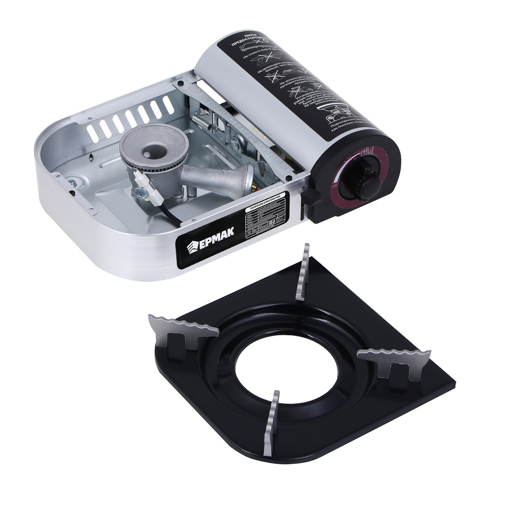 ЕРМАК Плитка газовая с цанговым захватом, переходник, кейс, алюминий, 25х20х7,7см - #2