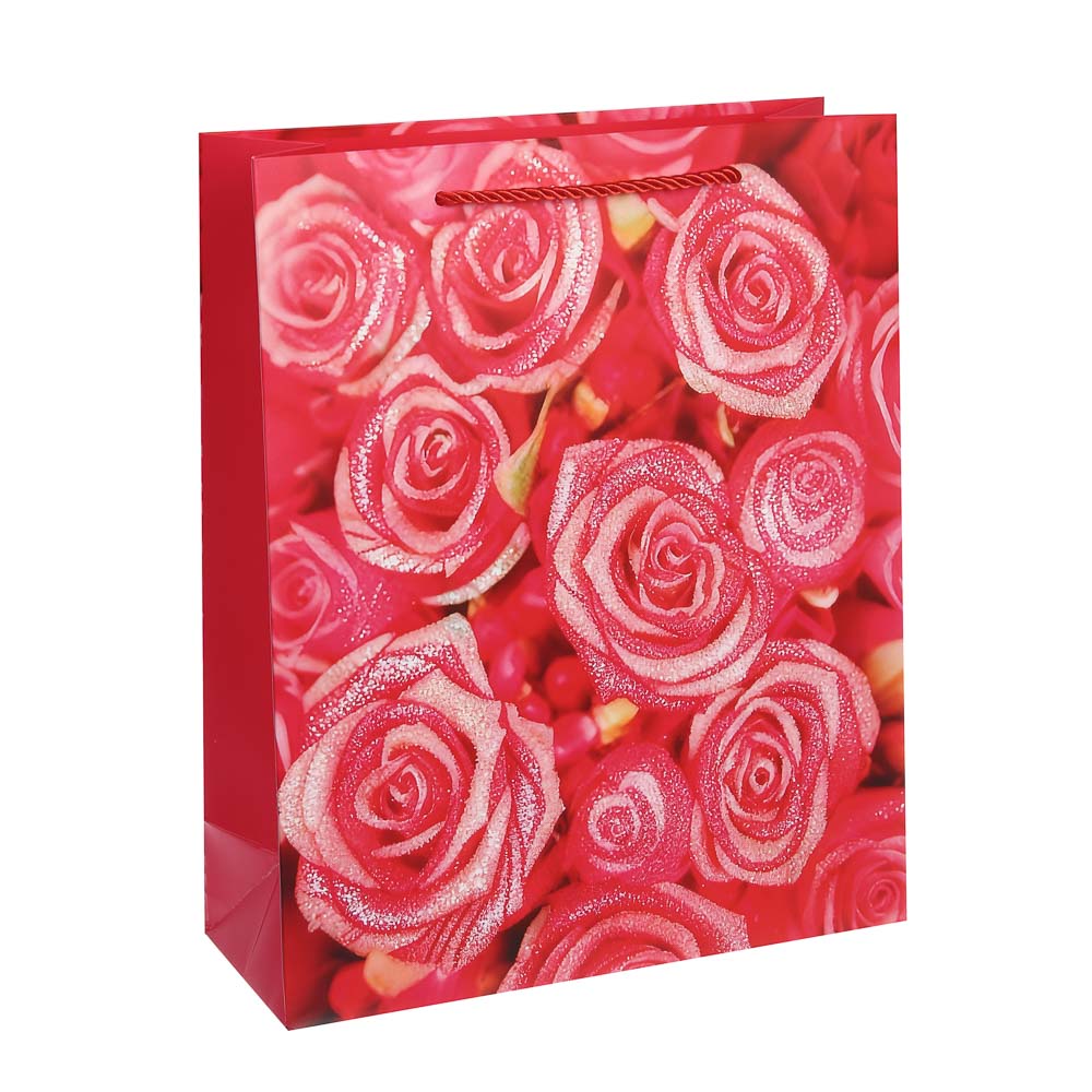 Пакет подарочный бумажный тм LADECOR, L 26x32x10 см, "Цветы" арт 1, 6 дизайнов - #2