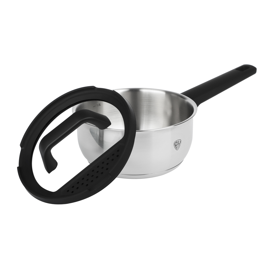 BY COLLECTION Inta Набор посуды кухонной 7пр, кастрюли 5л; 3л; ковш 1,5л; сковорода 24см, нерж.сталь - #13