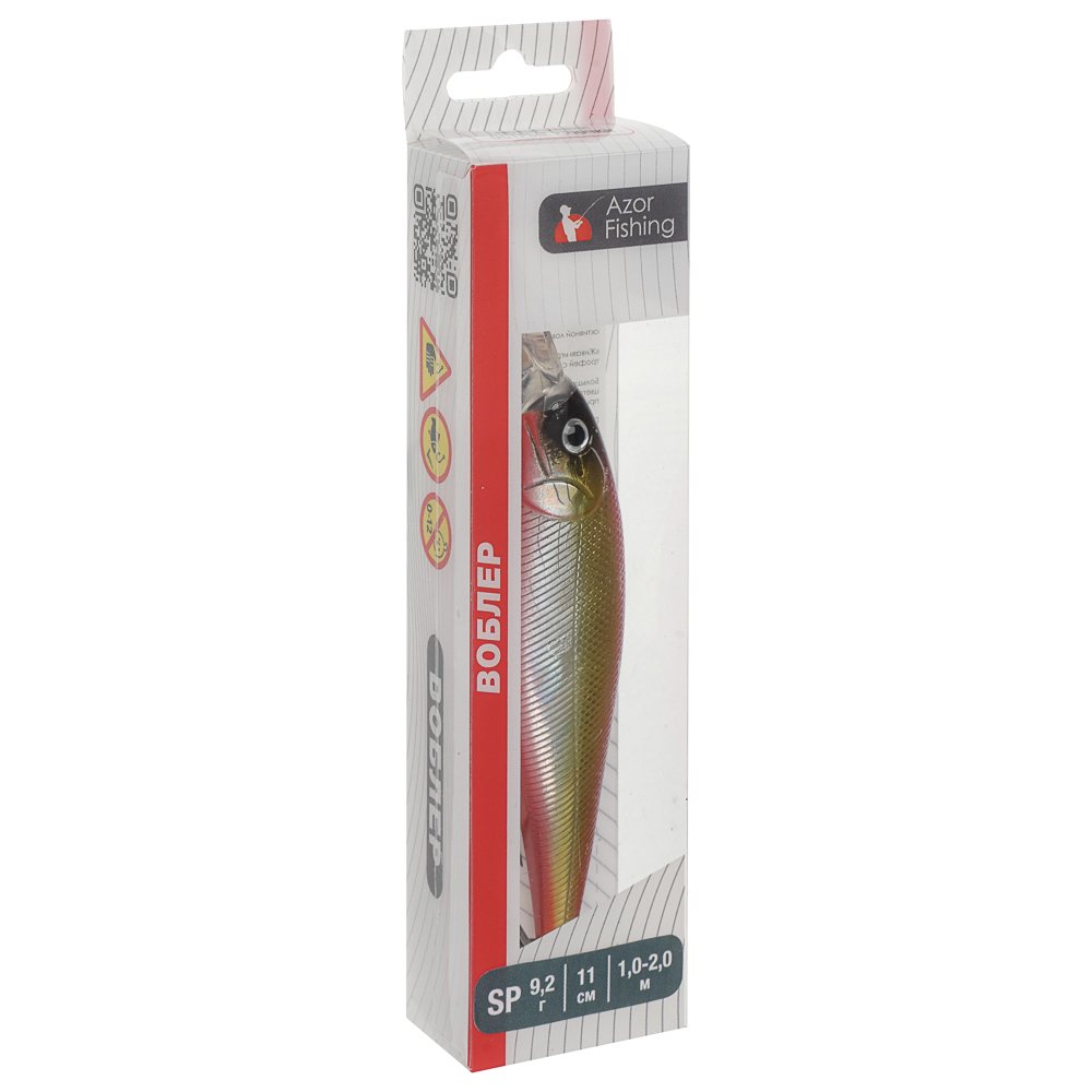 Воблер "Дип Шэд Минноу" тм AZOR FISHING, SP, 9,2гр, 110мм, 1,0-2,0м, 5 цветов - #14