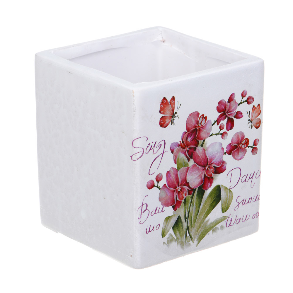 INBLOOM Кашпо Цветы 10х9см, керамика - #7