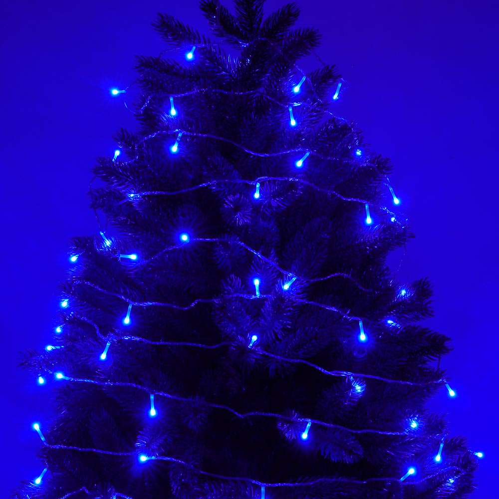 СНОУ БУМ Гирлянда эл. вьюн 20м, 120LED, синий, 8 режимов, ПВХ прозрачный, 220В - #4