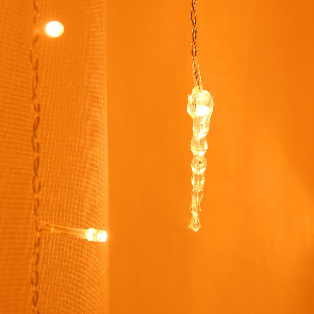 СНОУ БУМ Гирлянда эл. бахрома с сосульками 2.5x0.3х0.5x0.7м, 80LED, шампань, пост свеч,ПВХ проз,220В - #6