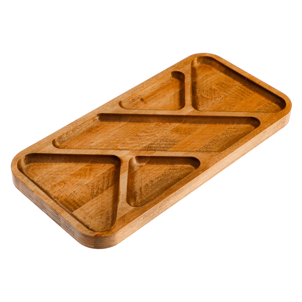 Менажница прямоугольная 5 секций, 30x15x1,8см, дерево - #3