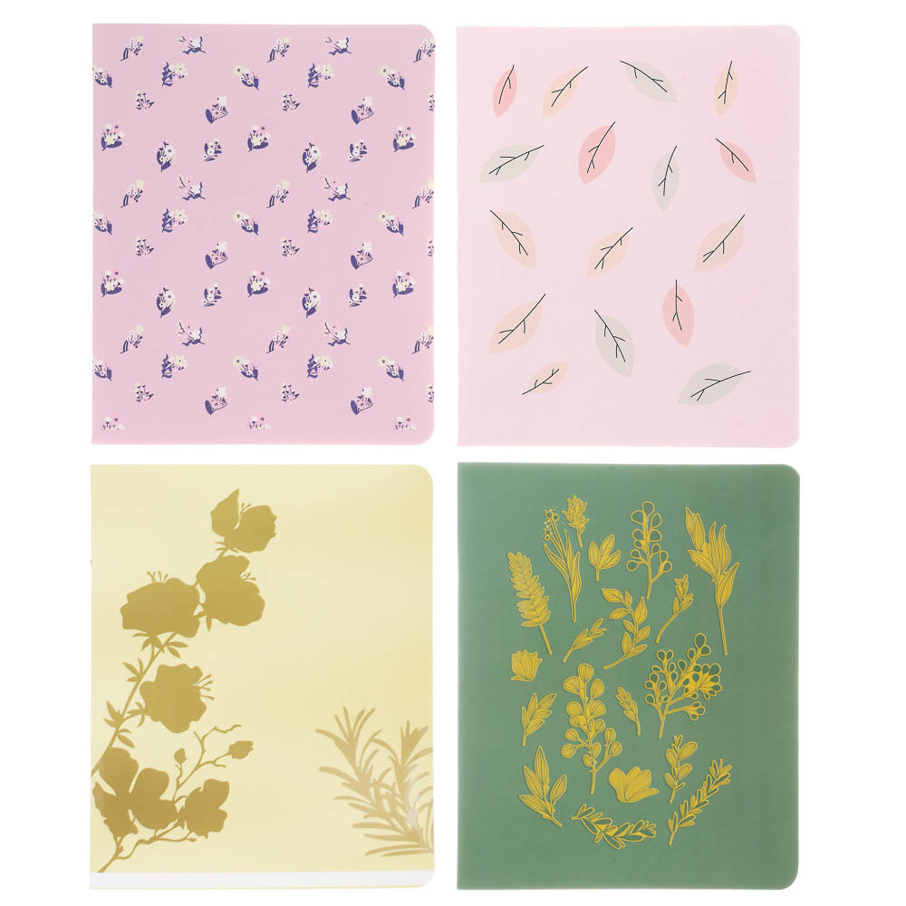 Тетрадь общая "Botanica", формат А5, 48л. в клетку, на скобе, скругленные углы, в ассортим. - #1